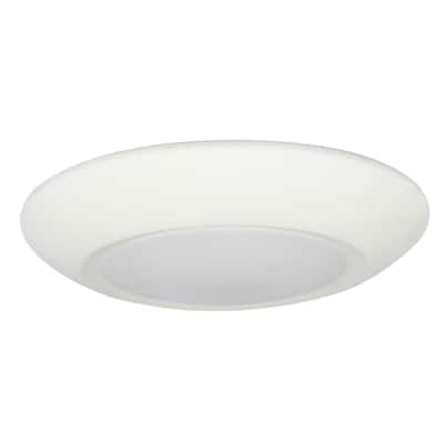6 in. 4000K White Integrated LED Recessed Surface Mounted Disk Light Trim
