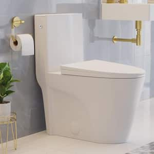 St Tropez 1-Piece 1.6 GPF Dual Flush Elongated Touchless Toilet in White Glossy