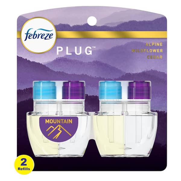 Febreze Plug .87 oz. Alpine Wildflower Cedar Scent Automatic Air Freshener Refill (2 Refills)