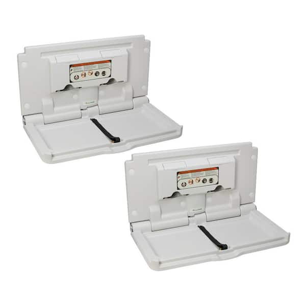 Alpine Industries Horizontal Wall Mounted Baby Changing Station (2-Pack)