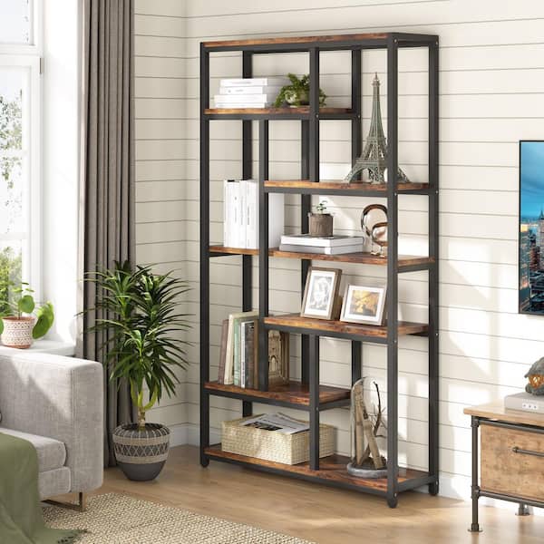 Bookshelf, Industrial 8-Tier Etagere Bookcases, 77-Inch Tall Book Shelf  Open Display Shelves, Wood Look Accent Shelving Unit - Yahoo Shopping