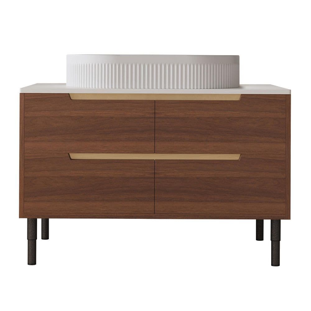 36 in. W x 20 in. D x 32 in. H Single Sink Freestanding Bath Vanity in Walnut with White Plywood Top price history on PriceWatchPro