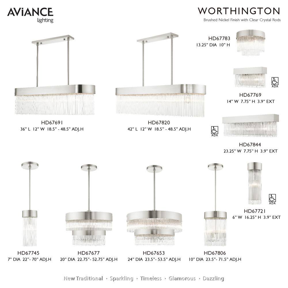 Elegant Norwich Brushed Nickel Sconce with Crystal Rod Shade
