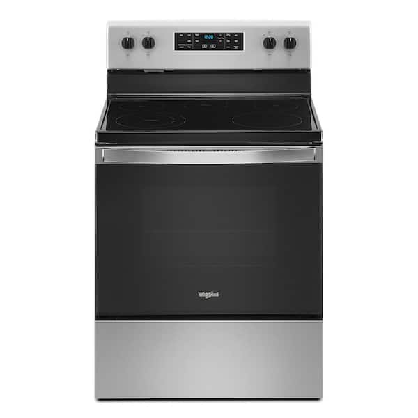 Whirlpool 30 in. 5.3 cu. ft. Electric Range with 5-Elements and Frozen Bake Technology in Stainless Steel