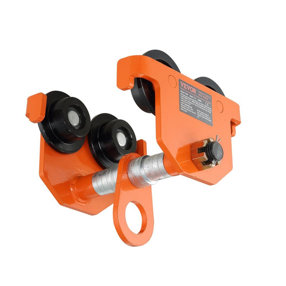 VEVOR Manual Trolley, 2,200 lbs./1 Ton Load Capacity, Push Beam Trolley