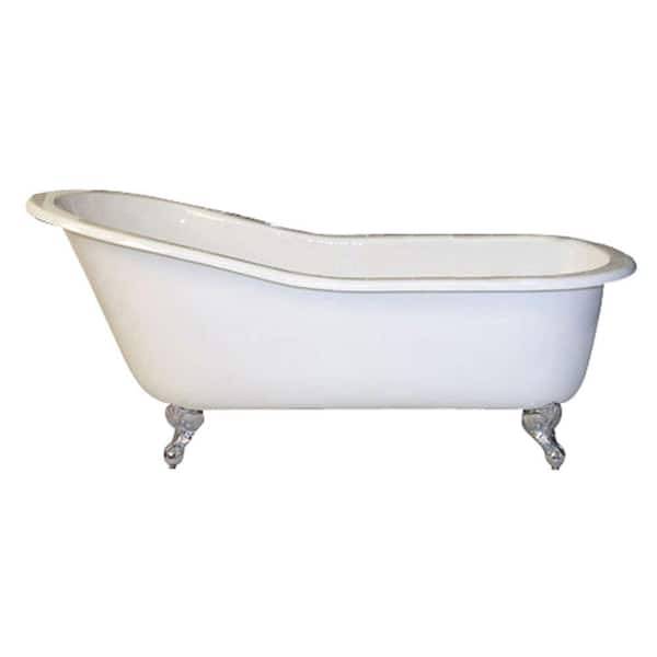 Pegasus 5 ft. Cast Iron Ball and Claw Feet Slipper Tub in White