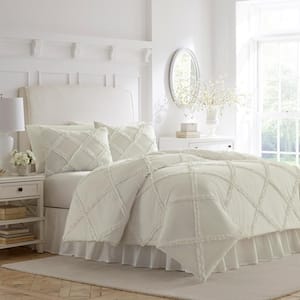 Adelina White Solid Cotton Comforter Set