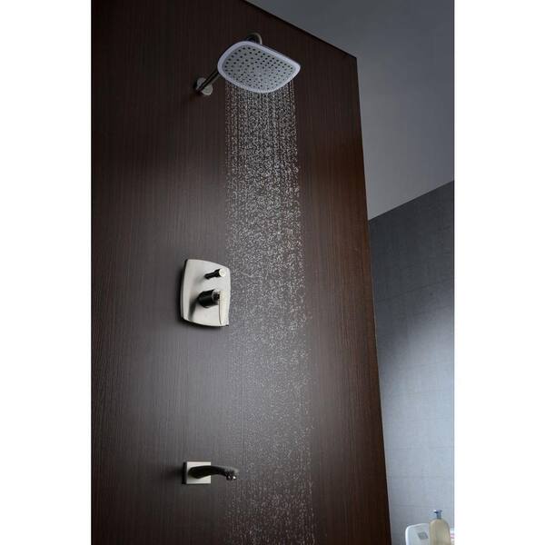 Tempo Series 1-Handle 1-Spray Tub and Shower Faucet in Brushed Nickel (Valve Included)