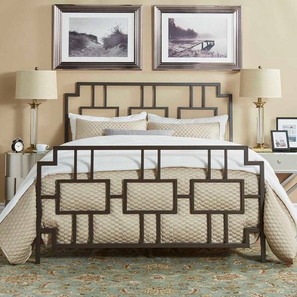 HomeSullivan Letti Bronzed Black King Bed Frame