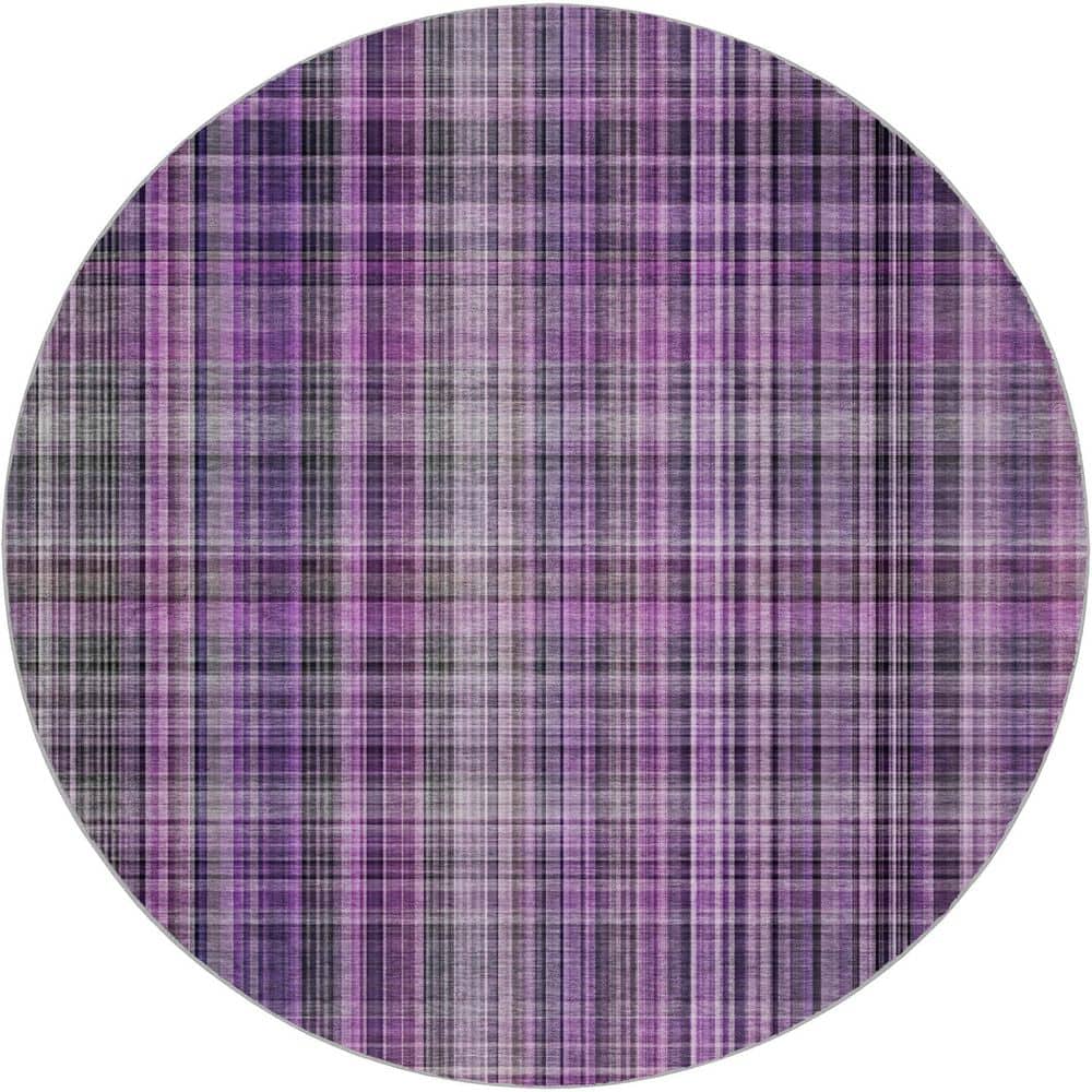 Dream Shag Premium Machine Washable Abstract ADS541 Purple 8 ft. x 8 ft. Round Rug price history on PriceWatchPro