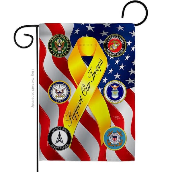13 in. x 18.5 in. Support All Military Troops Garden Flag Double-Sided Armed Forces Decorative Vertical Flags