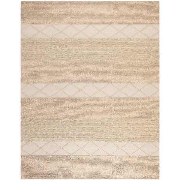 Natura 11 ft. x 15 ft. Beige Striped Geometric Area Rug