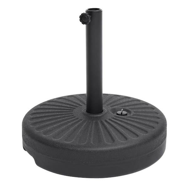 Sonkuki 50 lbs. Round Water and Sand Filled Patio Umbrella Base in Black