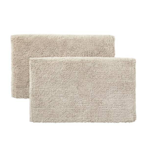 StyleWell Biscuit 25 in. x 40 in. Non-Skid Cotton Bath Rug (Set of 2)