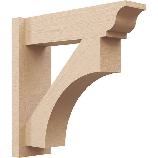 Ekena Millwork 8 in. x 24 in. x 16 in. Westlake Traditional Rough Cedar Woodgrain Timberthane Polyurethane Outlooker, Primed Tan
