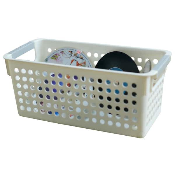 WUWEOT 9 Pack Plastic Storage Basket Bins Organizer, Cabinet and Shelf  Basket with Handle,10 L x 6.8 W x 5.5 H, 3 Colors