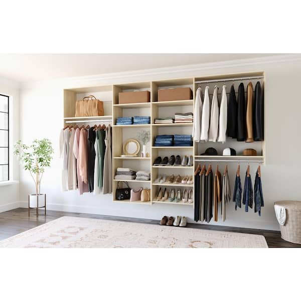 Dual Tower 96 in. W - 120 in. W Classic Harvest Grain Wood Closet System