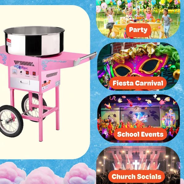 GREAT NORTHERN Vortex Commercial Pink Cotton Candy Machine and