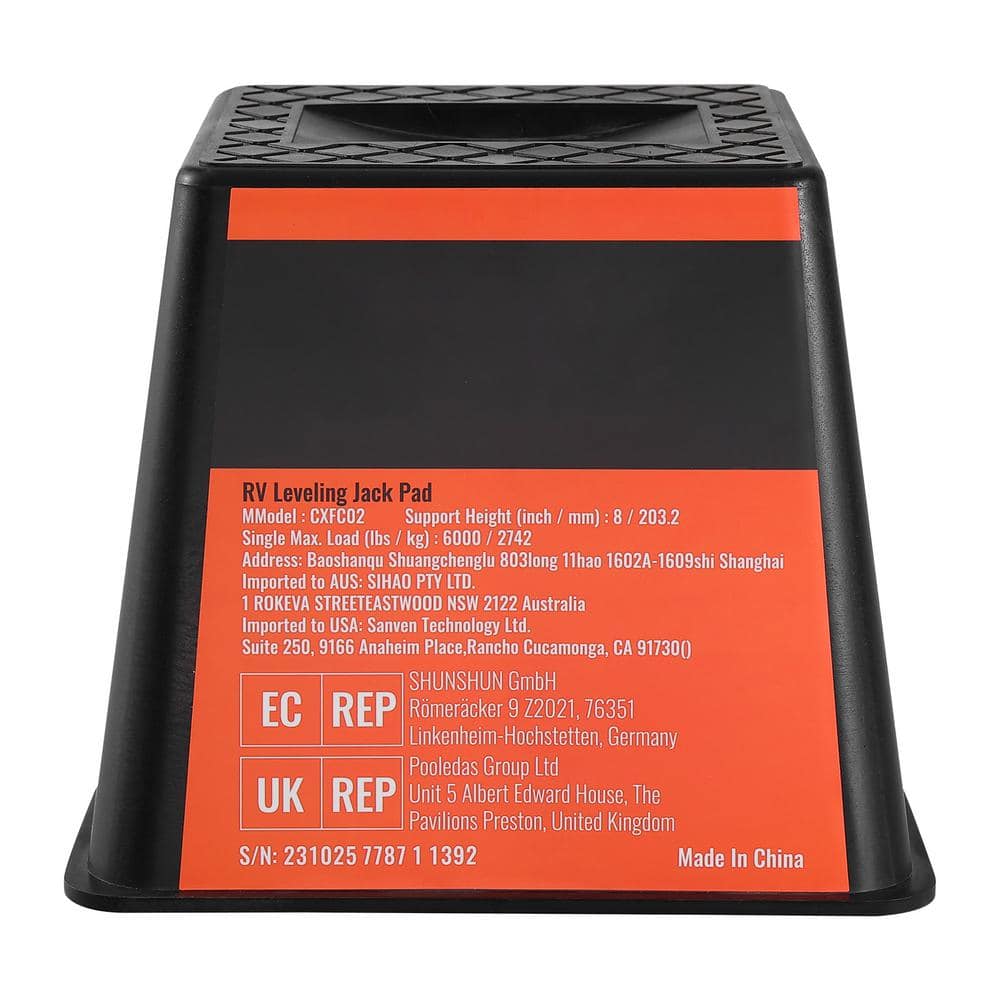 Trailer Jack Block, 6000 lbs. Capacity per RV Leveling Block, High-quality Polypropylene RV Camper Stabilizer Blocks price history on PriceWatchPro