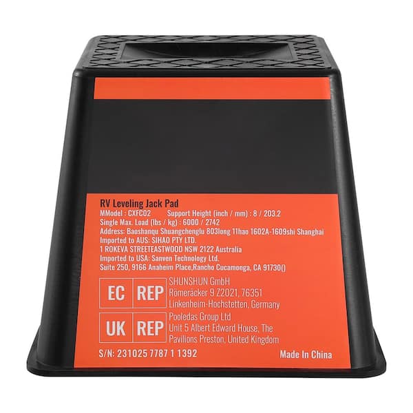 SKYSHALO Trailer Jack Block, 6000 lbs. Capacity per RV Leveling Block, High-quality Polypropylene RV Camper Stabilizer Blocks