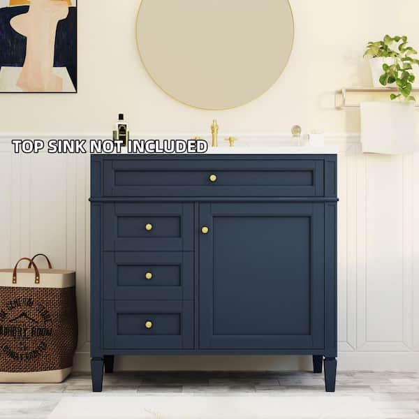 Virubi 36 in. Classic Solid Wood Frame Bath Vanity Cabinet without