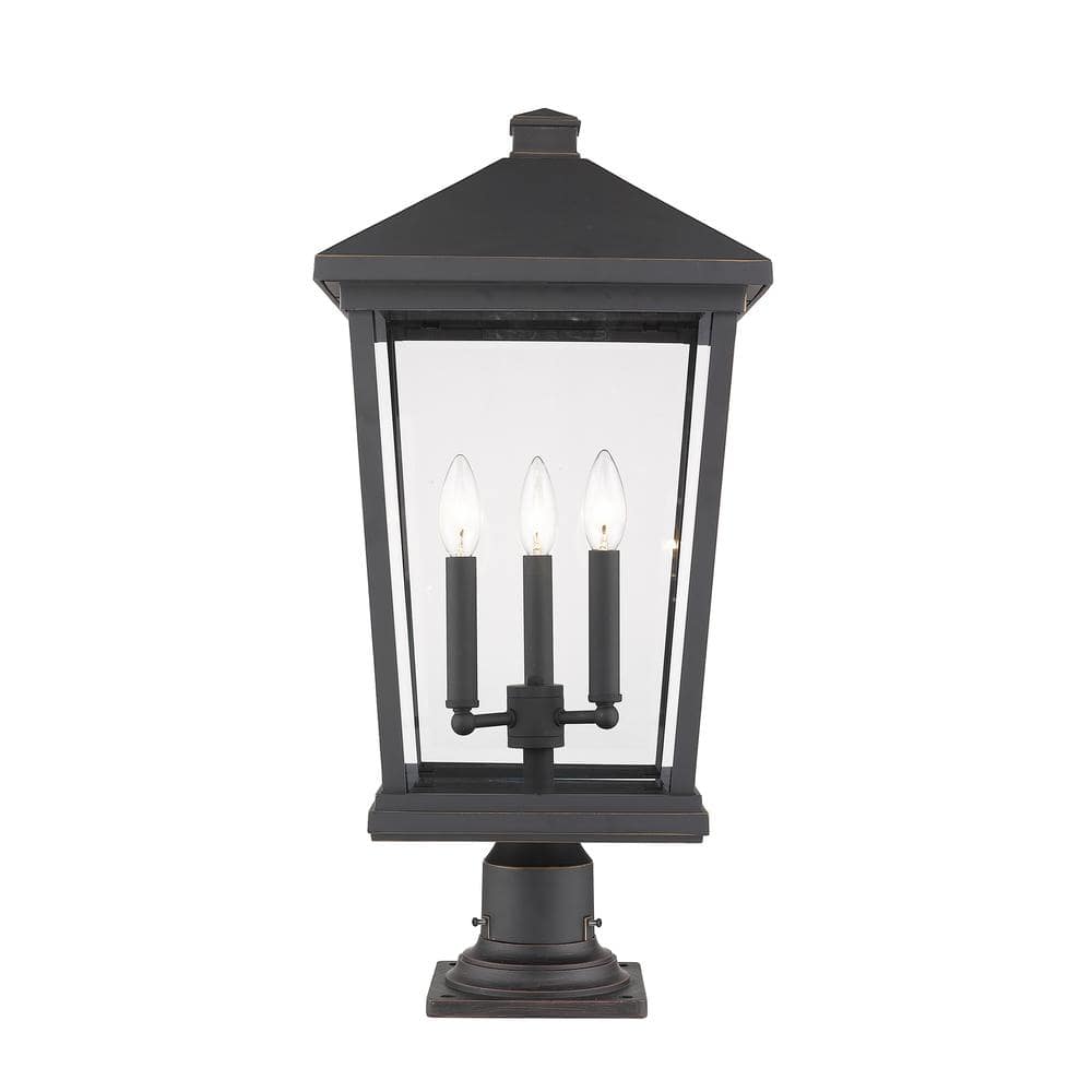 Portland 1-Lights Oil Rubbed Bronze Steel Hardwired, Weather Resistant Pier