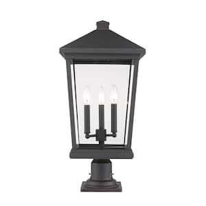 Portland 1-Lights Oil Rubbed Bronze Steel Hardwired, Weather Resistant Pier Mount Light with No Bulbs Included