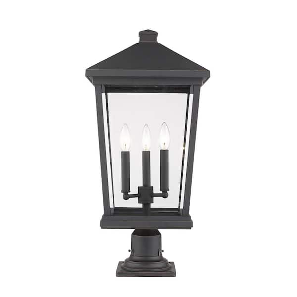 Unbranded Portland 1-Lights Oil Rubbed Bronze Steel Hardwired, Weather Resistant Pier Mount Light with No Bulbs Included