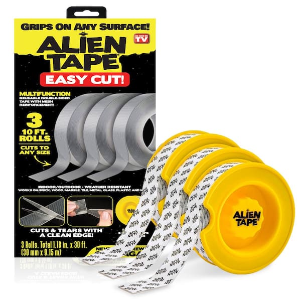 Alien Tape Easy Cut 10 ft. Multi-Surface Tape Reusable Double-Sided Mesh Reinforcement Tape (3-Pack)