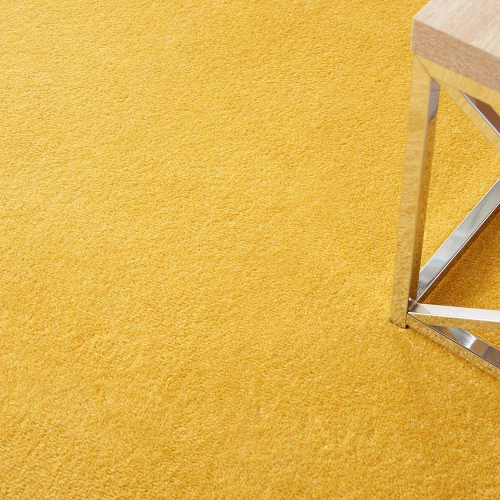 Yellow 4' x 6' Solid Synthetic Indoor/Outdoor Rug