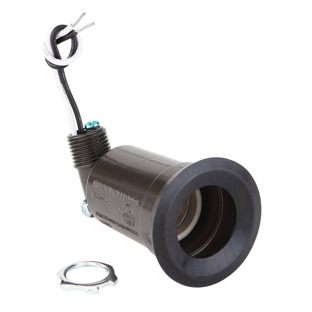 Bronze Outdoor Flood Light Weatherproof Lampholder with External Rubber Gas