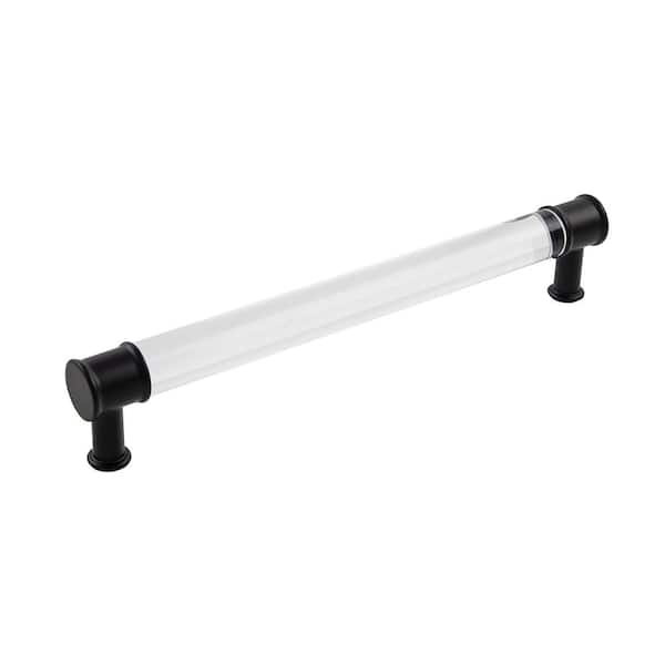 HICKORY HARDWARE Midway 7-9/16 in. (192 mm) Crysacrylic with Matte Black Cabinet Pull (10-Pack)