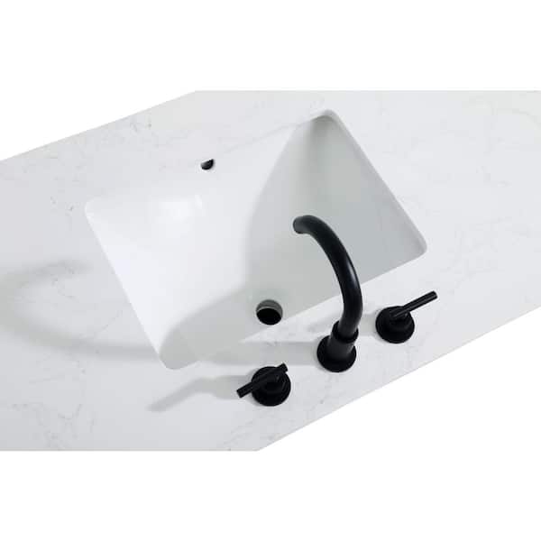 30 in. Single Sink Grey Bath Vanity with White Engineered Marble Top