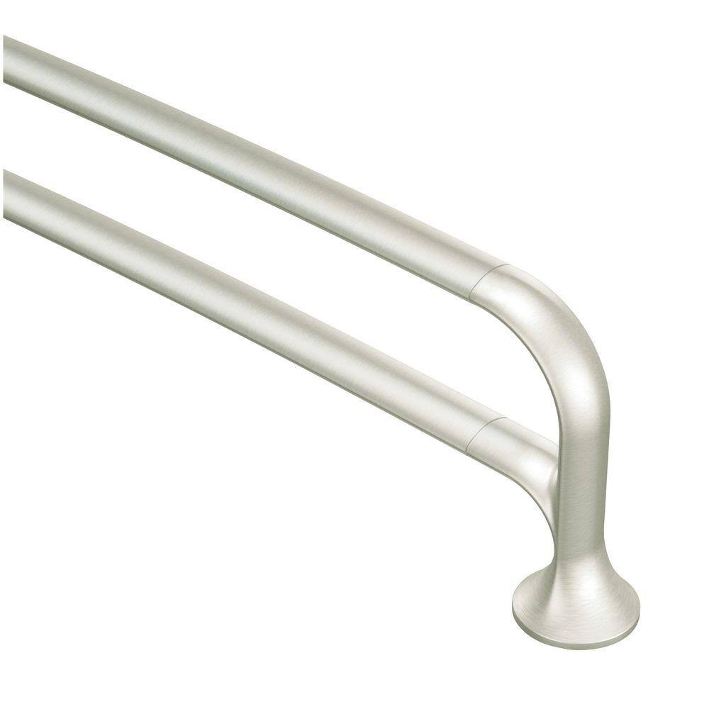 UPC 034584012135 product image for MOEN Fina 24 in. Double Towel Bar in Brushed Nickel | upcitemdb.com