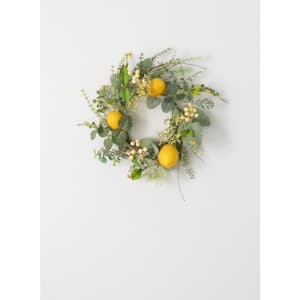 Scott Living 24 Faux Lemons & Roses SpringWreath ,Yellow