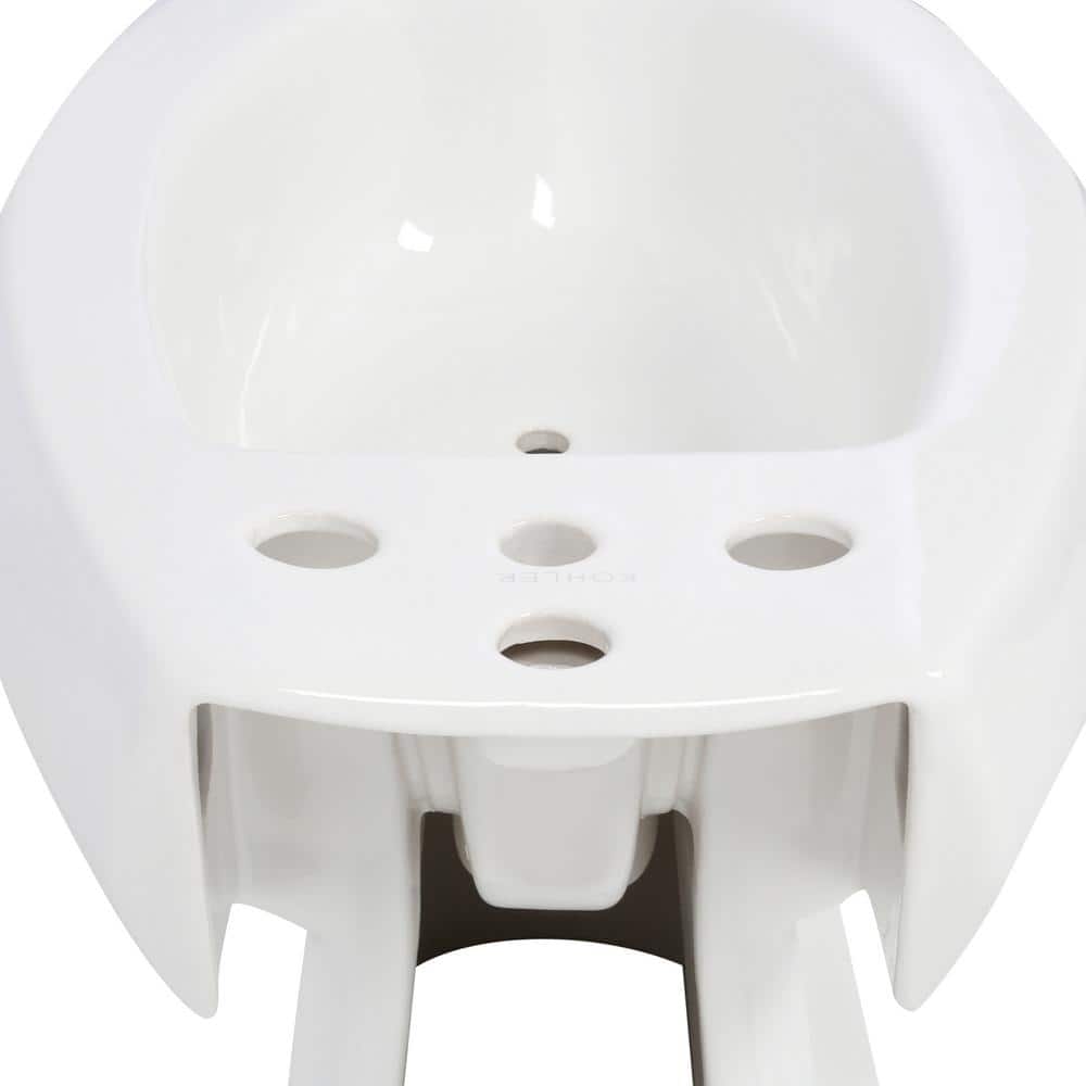 White Vitreous China Floor Mounted Vertical Spray Bidet