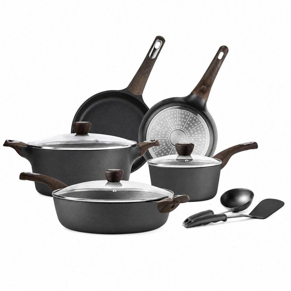 14 Piece Nonstick Black Aluminum Induction Cookware Set with Stay-Cool Handle and Glass Lid, PFOA PFOS Free price history on PriceWatchPro