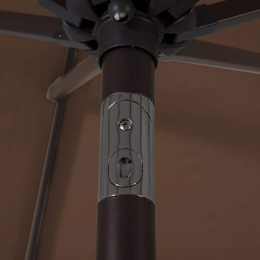 Westin Coffee 9 ft Steel Outdoor Patio Umbrella with Resin Base