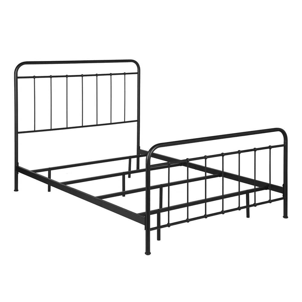 Homy Casa Female Black Metal Frame Full Platform Bed FEMALE BLACK FULL The Home Depot