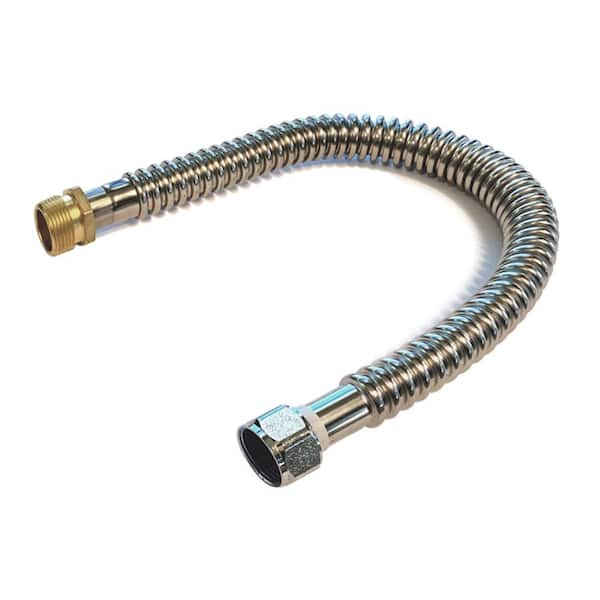3/4 in. MIP x 3/4 in. FIP x 18 in. Corrugated Stainless Steel Tankless Water Heater Connector