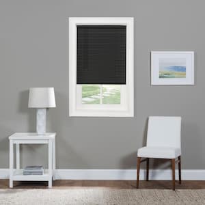 Mini Window Blinds Cordless 1 Slats Black Venetian Vinyl Blind Actual  Size: 30 x 64 (Length)