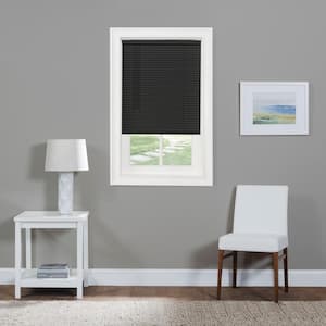 GII Morningstar Black Cordless Light Filtering Vinyl Mini Blind with 1 in. Slats 48 in. W x 64 in. L