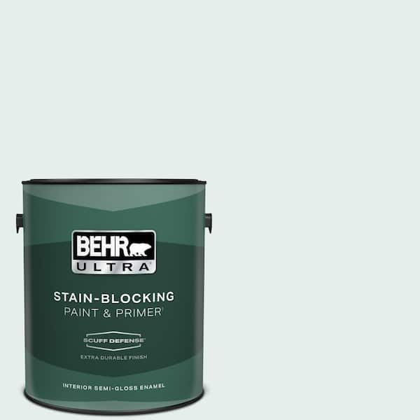 BEHR ULTRA 1 gal. #530E-1 White Sapphire Extra Durable Semi-Gloss Enamel Interior Paint & Primer