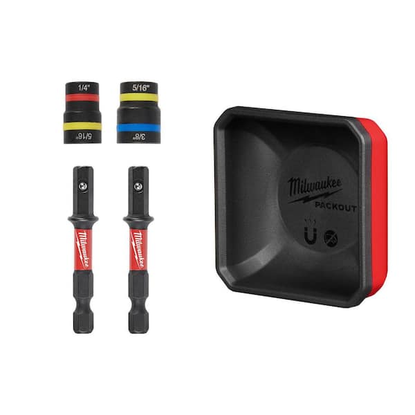 SHOCKWAVE Impact-Duty Quik-Clear 2-In-1 Alloy Steel Magnetic Nut Driver Set (2-Piece) with PACKOUT Magnetic Bin