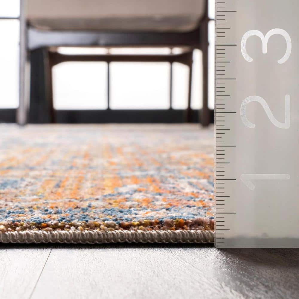 Harriet Rust Medallion Synthetic Runner Rug with Fringe