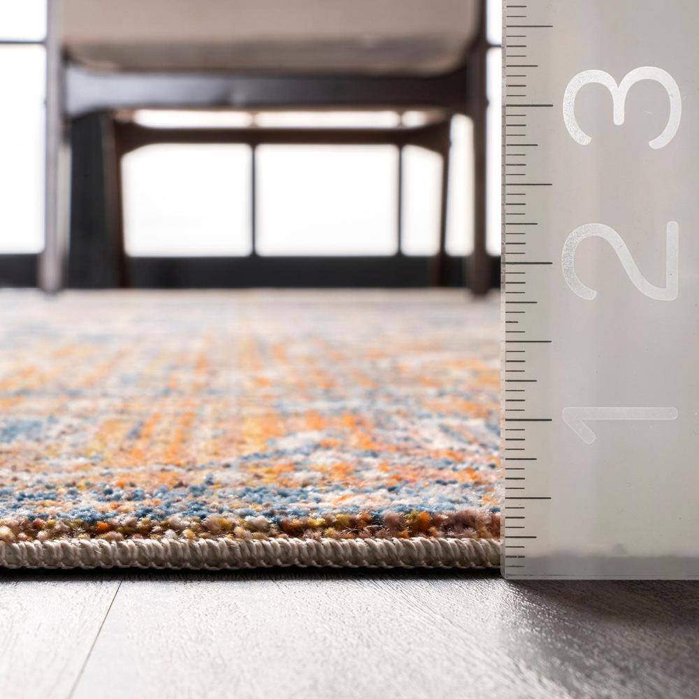 Ivory and Rust Medallion Synthetic Reversible Area Rug 3x5