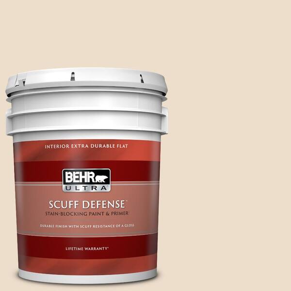 BEHR ULTRA 5 Gal. #23 Antique White Extra-Durable Flat Interior Paint ...