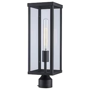 Oxford 1-Light Black Outdoor Lamp Post Light Fixture with Clear Glass