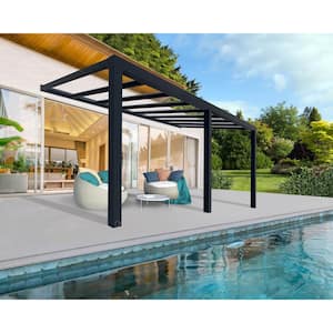 Stockholm 11 ft. x 19 ft. Gray/Clear Aluminum Patio Cover