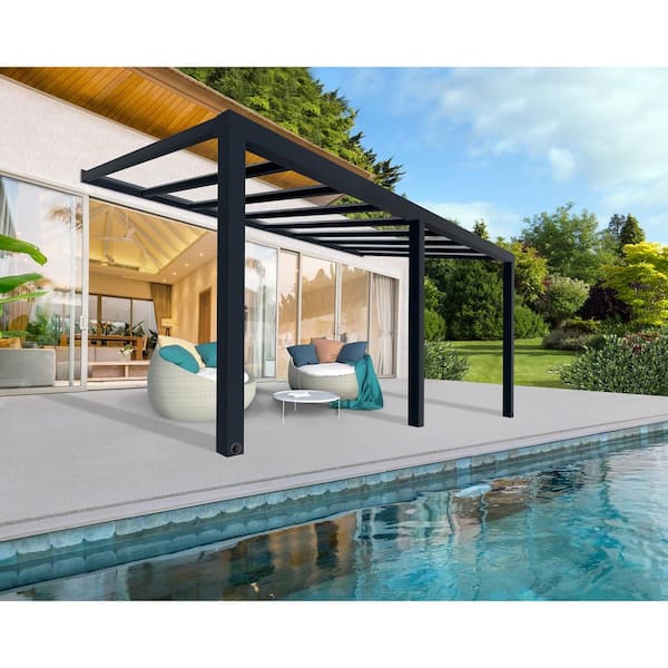 CANOPIA by PALRAM Stockholm 11 ft. x 19 ft. Gray/Clear Aluminum Patio Cover